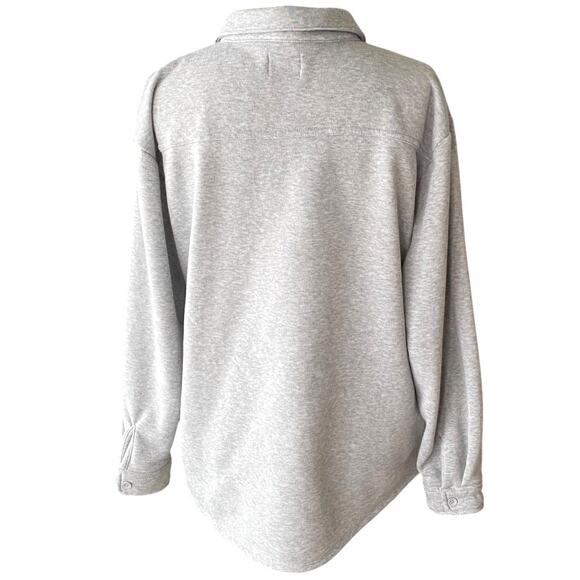 NWOT ~ CISONO Outerwear Gray Fleece Pockets Button Up Jacket Top ~ Women's XL - Picture 4 of 5